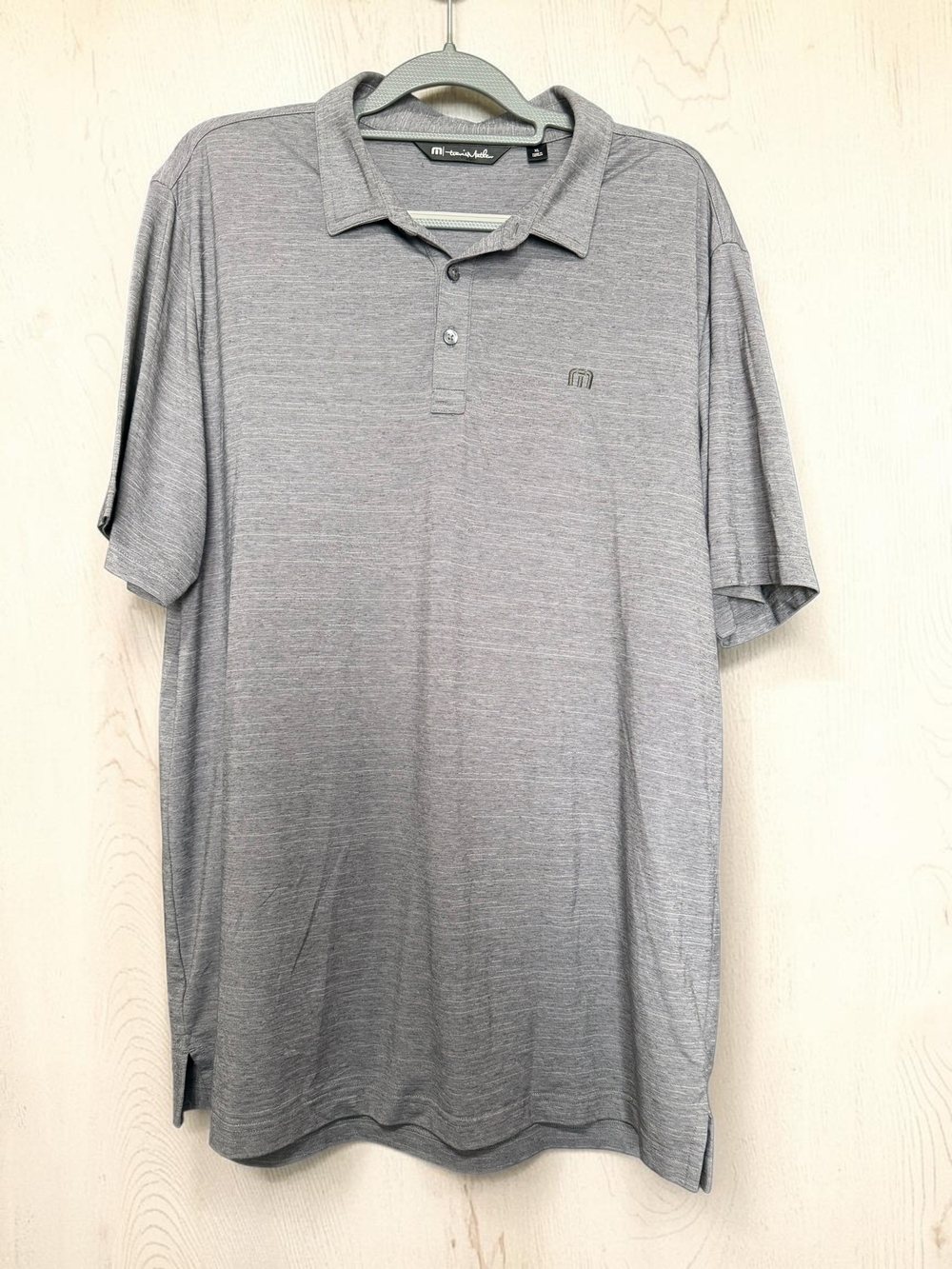 TravisMathew Gray Performance Polo Shirt Men's XL Stretch Golf Casual